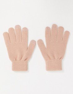 Розовые перчатки с отделкой для сенсорных гаджетов SVNX-Розовый