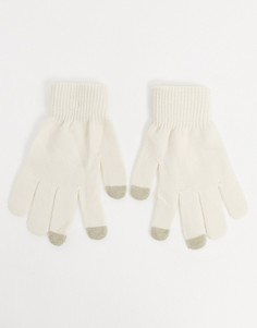 Белые перчатки с отделкой для сенсорных гаджетов SVNX-Белый