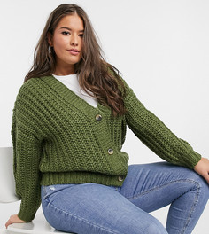 Кардиган цвета хаки Noisy May Curve-Зеленый