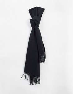 Черный шерстяной шарф с кисточками Only & Sons
