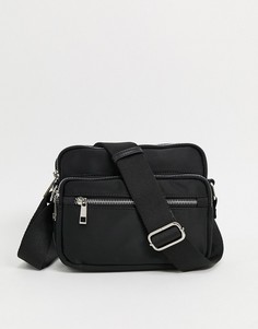 Черная сумка через плечо с двумя отделениями Nunoo-Черный