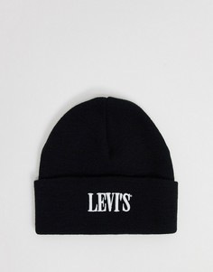 Черная шапка-бини с логотипом Levis-Черный