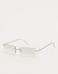 Серебристые солнцезащитные очки в стиле 90-х ASOS DESIGN-Серебряный