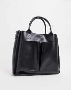 Черная сумка-тоут с карманами Claudia Canova-Черный