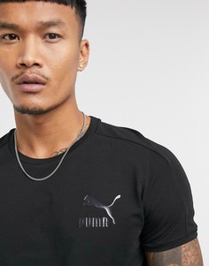Черная футболка с кантом Puma Iconic T7-Черный