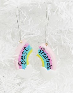 Новогодние украшения в виде радуги с надписью "best friends" Typo-Мульти