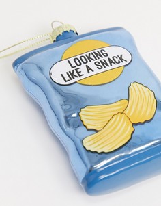 Новогоднее украшение Typo в виде упаковки чипсов с надписью «Looking like a snack»-Мульти