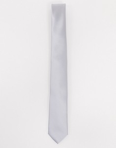 Светло-серый атласный галстук Twisted Tailor