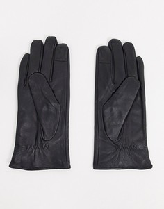 Черные кожаные перчатки с заклепками Barneys Originals-Черный