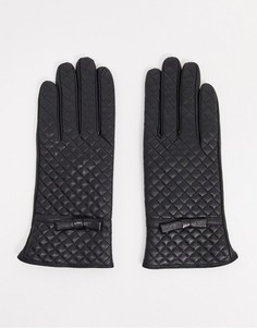 Черные стеганые кожаные перчатки Barneys Originals-Черный