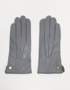 Светло-серые кожаные перчатки Barneys Originals-Серый