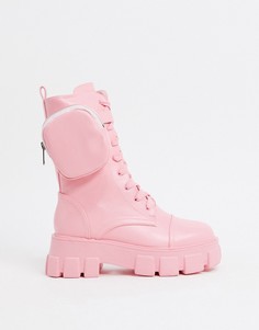 Пастельно-розовые ботинки на массивной подошве Public Desire-Розовый цвет