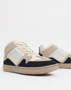 Бежевые высокие кроссовки на шнуровке ASOS DESIGN-Мульти