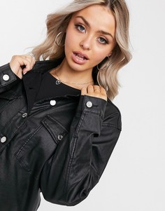 Черная oversized-рубашка с покрытием Missguided-Черный цвет