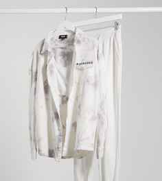 Синяя рубашка с вышивкой и принтом тай-дай Missguided Maternity-Многоцветный