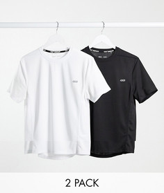 Набор из 2 спортивных футболок из быстросохнущей ткани ASOS 4505 icon - СКИДКА-Черный цвет