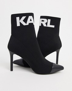 Черные ботильоны на каблуке Karl Lagerfeld-Черный цвет