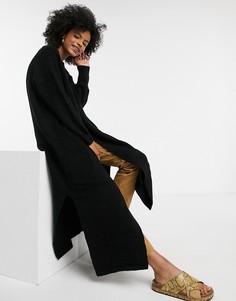 Черный кардиган макси в стиле oversized Topshop