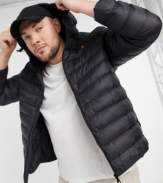 Черный пуховик с логотипом Farah