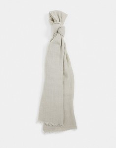 Бежевый меланжевый шарф с добавлением шерсти ASOS DESIGN