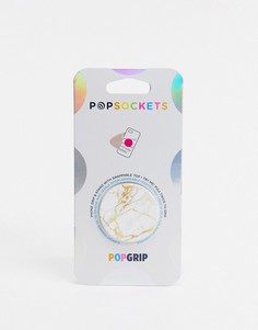 Золотистая подставка под телефон с отделкой под мрамор Popsocket-Бесцветный Popsockets