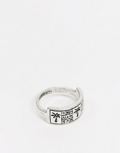 Серебристое кольцо с гравировкой в виде пальмы Classics 77-Серебристый