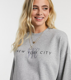 Серый меланжевый свитшот с принтом «NYC» ASOS DESIGN Maternity