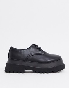 Черные ботинки на шнуровке и толстой подошве RAID-Черный цвет