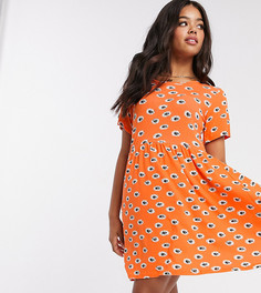Свободное платье мини с цветочным принтом Wednesdays Girl-Оранжевый цвет