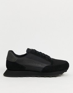 Черные кроссовки для бега с логотипом Armani Exchange-Черный