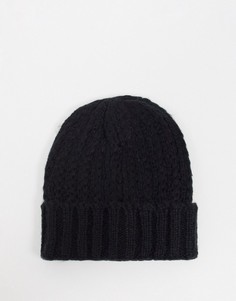 Черная шапка-бини в рубчик Urbancode-Черный