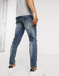 Узкие джинсы с эффектом поношенности G-Star D-Staq 3D-Голубой