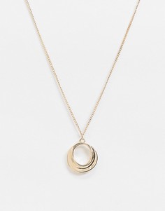 Золотистое ожерелье с подвеской French Connection-Золотой