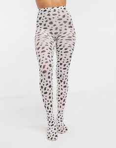 Колготки с далматиновым принтом ASOS DESIGN-Мульти