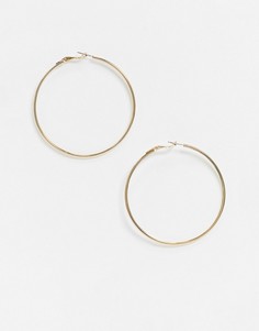 Золотистые классические серьги-кольца French Connection-Золотой