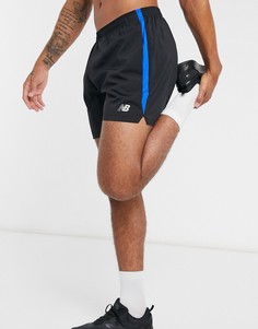Черные шорты длиной 5 дюймов New Balance Running Accelerate-Серый