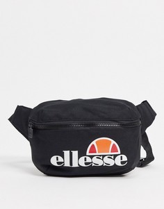 Черная сумка-кошелек на пояс с крупным логотипом ellesse-Черный