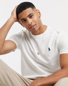 Кремовая футболка с логотипом Polo Ralph Lauren-Белый