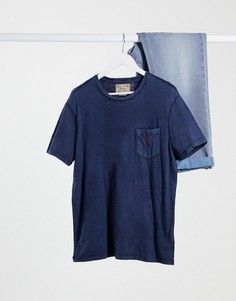 Темно-синяя футболка с логотипом на кармане Polo Ralph Lauren-Темно-синий