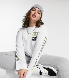 Белый лонгслив с принтом COLLUSION Plus