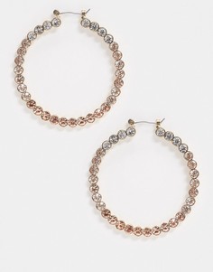 Серьги-кольца с бусинами цвета шампанского ALDO Fraumma-Мульти