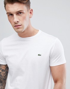 Белая футболка из хлопка пима с логотипом Lacoste-Белый