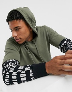Худи без застежки с принтом монограммы True Religion-Черный