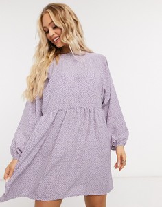 Свободное платье мини с цветочным принтом Daisy Street-Фиолетовый