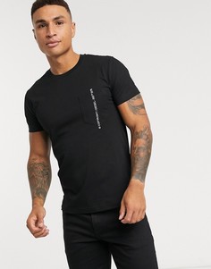 Черная футболка с логотипом Diesel T-Rubin-Pocket-J1-Черный