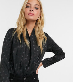 Боди с запахом черного цвета New Look Petite-Черный цвет