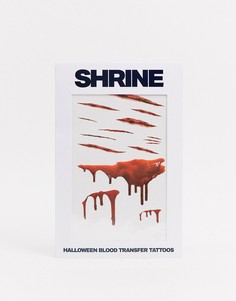 Набор временных переводных татуировок на Хэллоуин с дизайном "кровь" Shrine-Красный