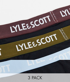 Набор из 3 черных боксеров-брифов с логотипом Lyle & Scott-Черный