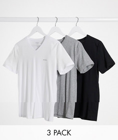 Набор из 3 футболок для дома разных цветов с V-образным вырезом Diesel-Черный