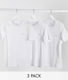 Набор из 3 белых футболок классического кроя для дома с логотипом Diesel-Белый